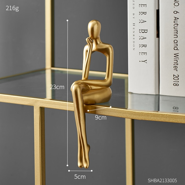 Seated Abstract Resin Sculpture For Modern Home Decor