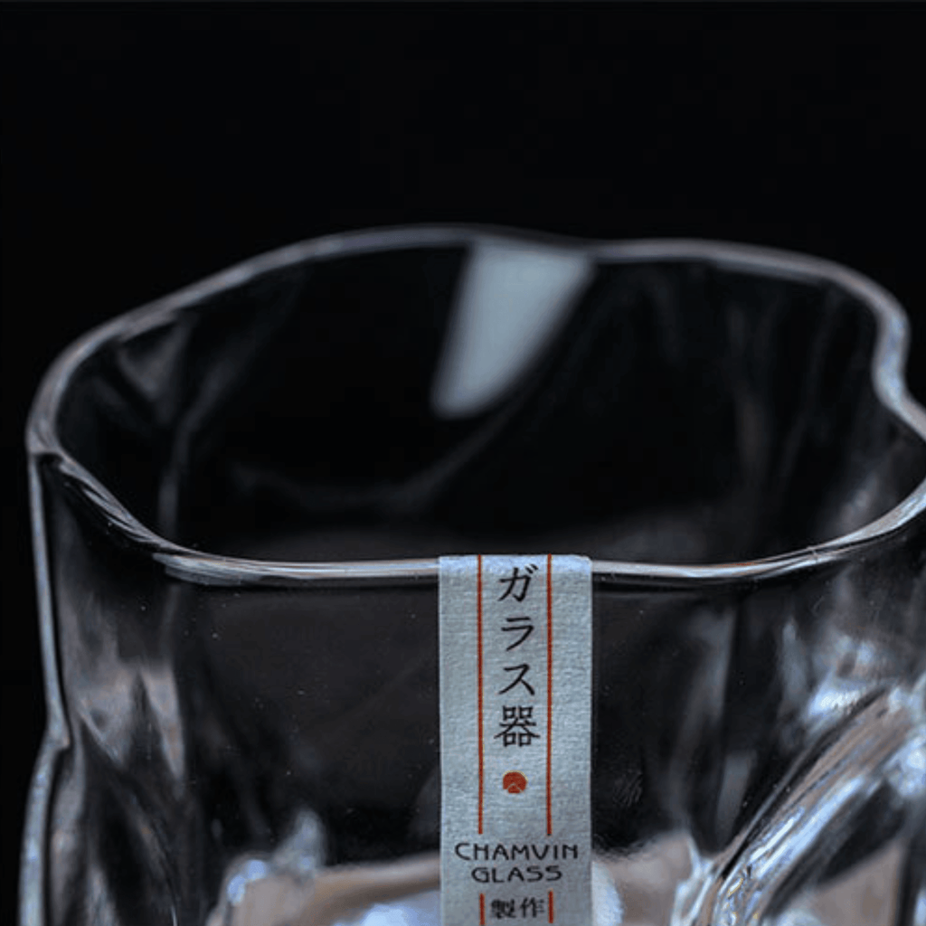 Edo Kiriko Whiskey Glass In Japanese Crystal With Crumple Design Handmade