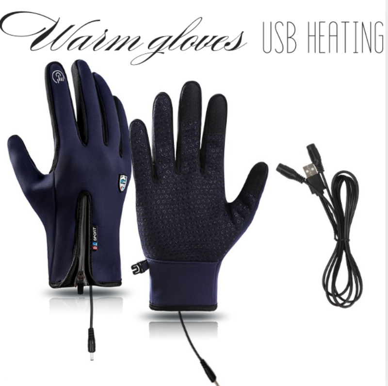 USB Heated Gloves With Touchscreen Waterproof And Windproof For Winter