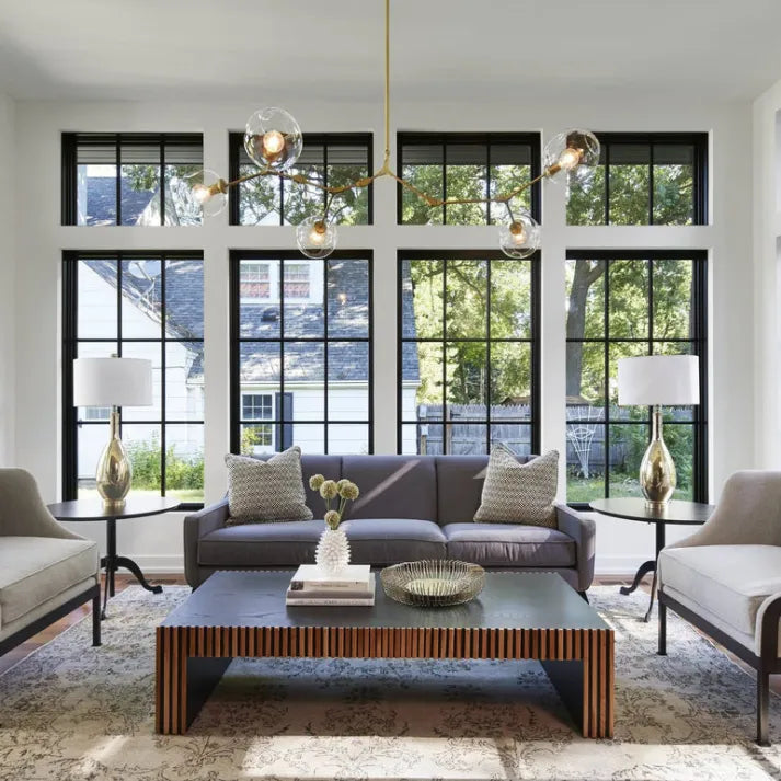 LustraNova Pendant Light With Glass Orbs And Branching Arms For Ambient Living Room Lighting