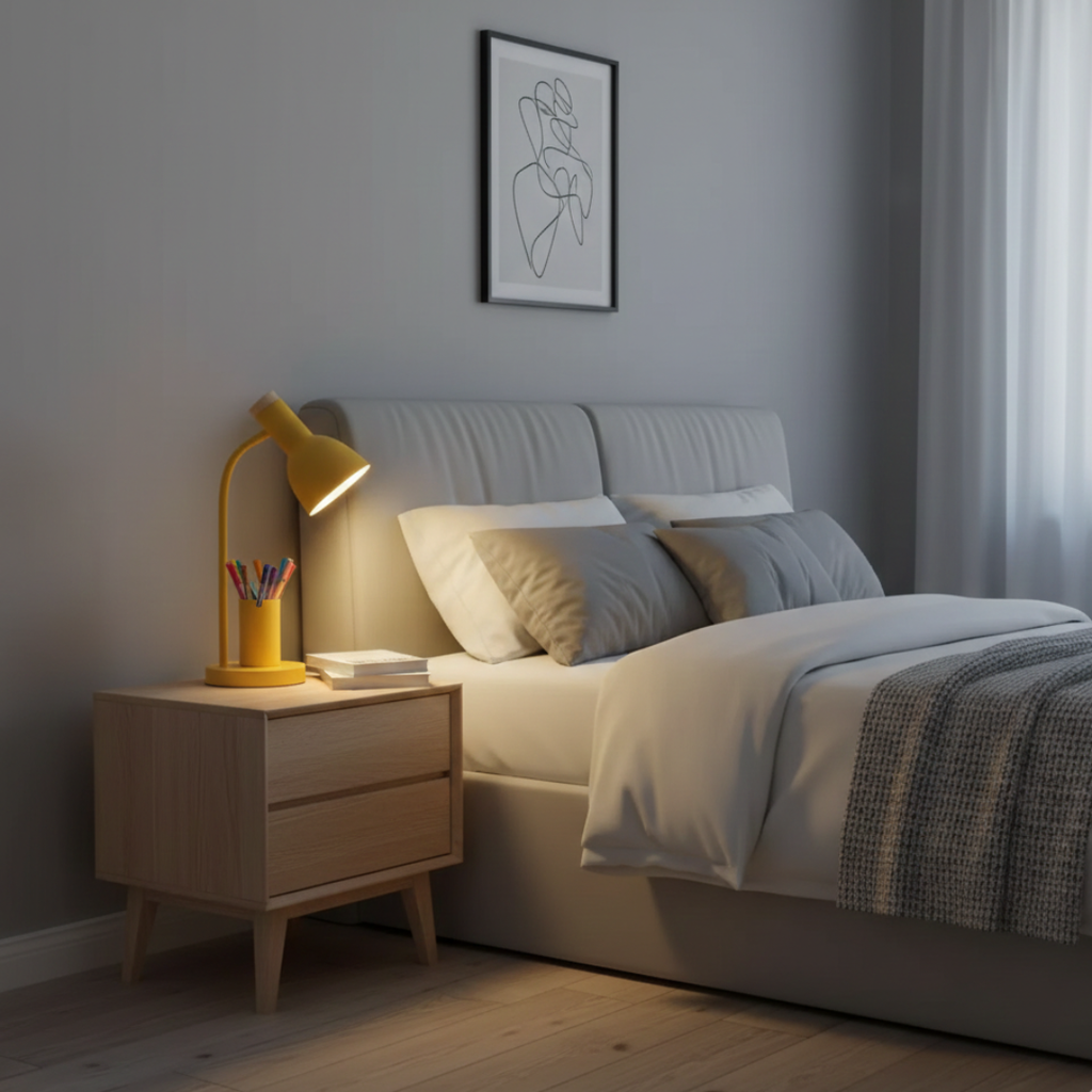 Nordic Style LED Table Lamp With Built-In Pen Holder For Reading And Desk Tasks At Your Desk