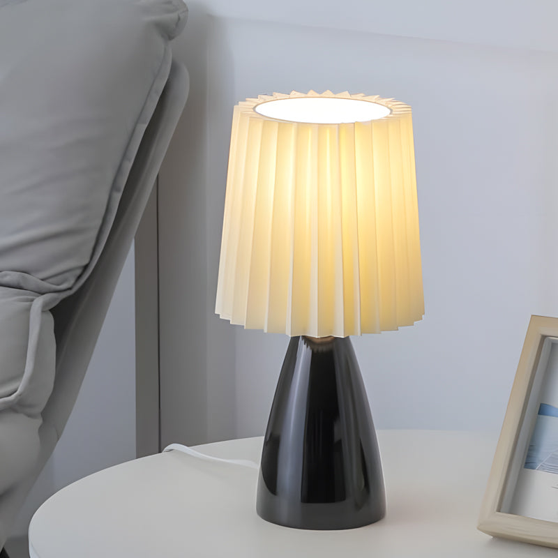 Asterra Pink Glass Base Desk Lamp With Dimmable Light And USB Port For Home Office And Study