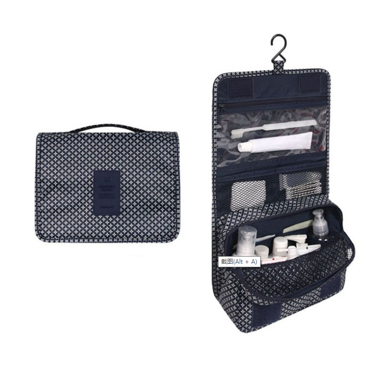 Travel Toiletry Case With Hanging Feature And Waterproof Exterior