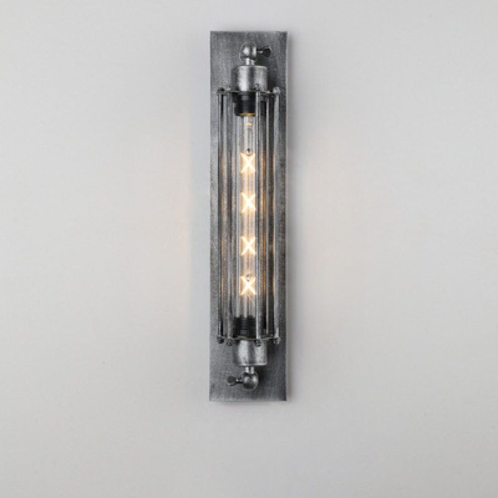 Vintage Industrial Cast Iron Wall Lamp With LED Black Silver Bronze Finish