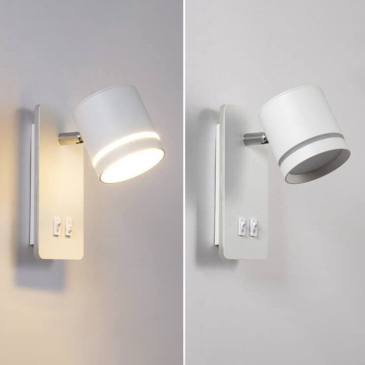 Justerbar LED-væglampe i jern, 15 W, sort eller hvid finish til stuen