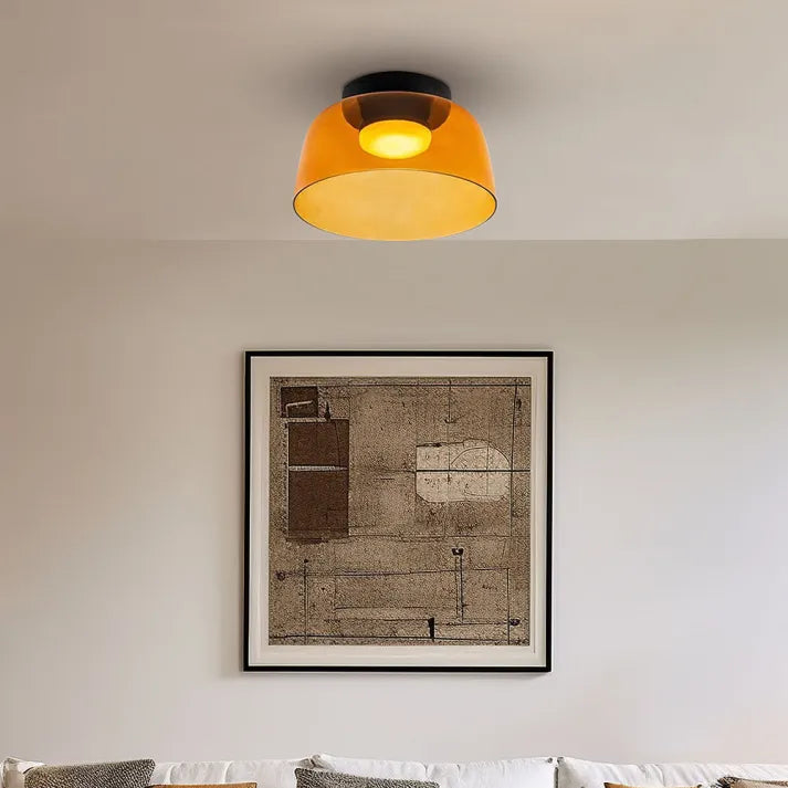 Lumenweave Nordic Style Ceiling Light With Handcrafted Glass Shade For Living Rooms And Dining Areas