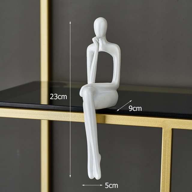 Seated Abstract Resin Sculpture For Modern Home Decor