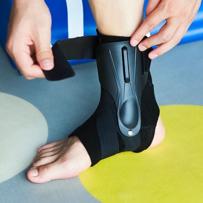 Suporte de tornozelo ergonómico e estável — design com estabilizador duplo, contorno Grip Tech