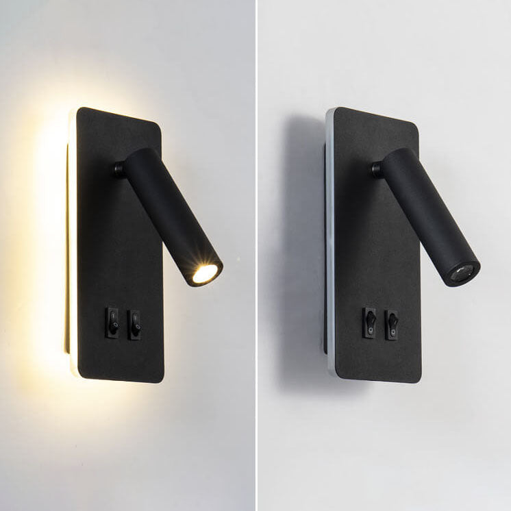 Justerbar LED-væglampe i jern, 15 W, sort eller hvid finish til stuen
