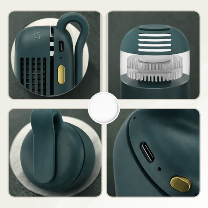 Ventilador portátil con pinza — Funcionamiento silencioso, flujo de aire de 360°, pinza flexible