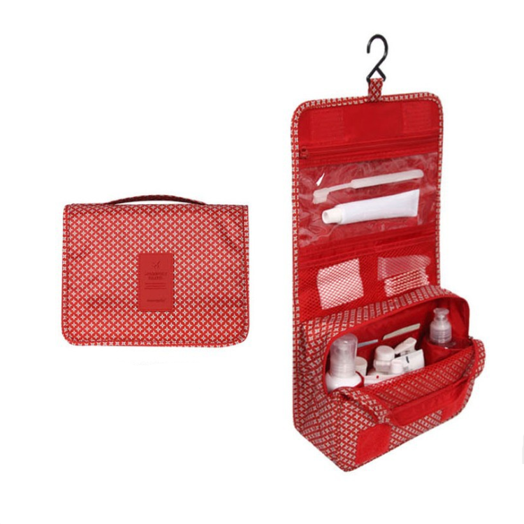 Travel Toiletry Case With Hanging Feature And Waterproof Exterior
