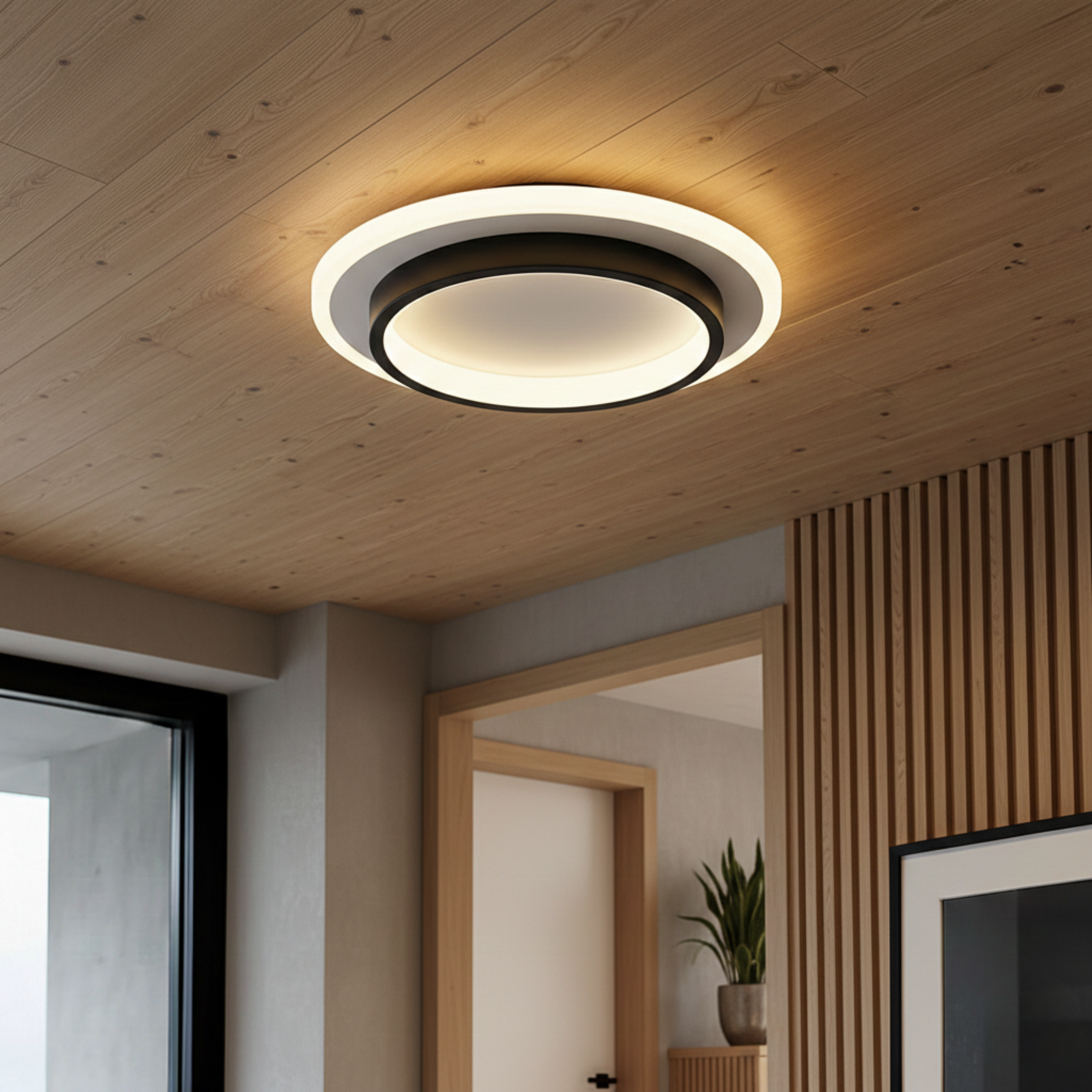AureaLux Contemporary LED Ceiling Light With Sleek Flush Mount Fixture For Modern Interiors