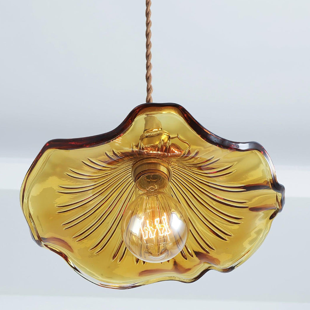 Lyra Hibiscus Glass Pendant Light With Gentle Glow For Living Rooms Or Bedrooms
