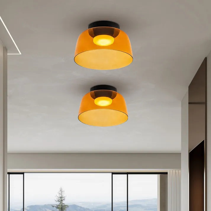 Lumenweave Nordic Style Ceiling Light With Handcrafted Glass Shade For Living Rooms And Dining Areas