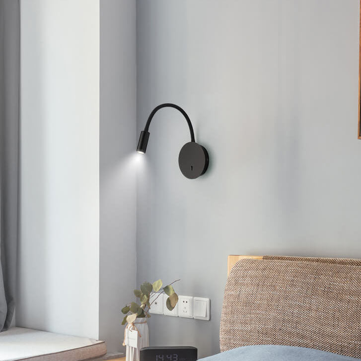 Industrial Black Metal LED Wall Light With Adjustable Arm And Swivel
