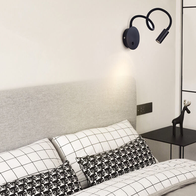 Industrial Black Metal LED Wall Light With Adjustable Arm And Swivel