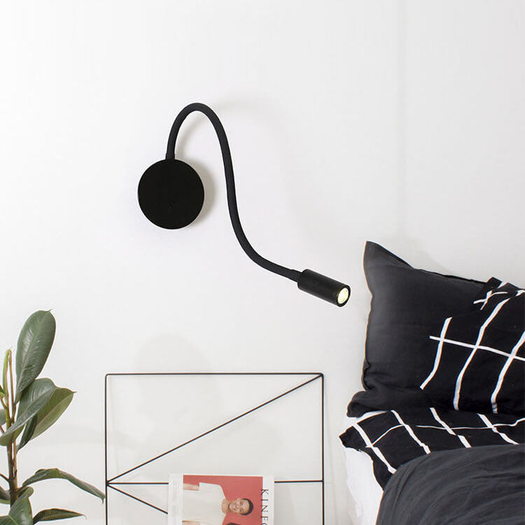 Industrial Black Metal LED Wall Light With Adjustable Arm And Swivel