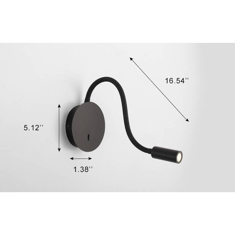 LED Wall Light With 360° Rotating Light Point Black Aluminum Energy Efficient