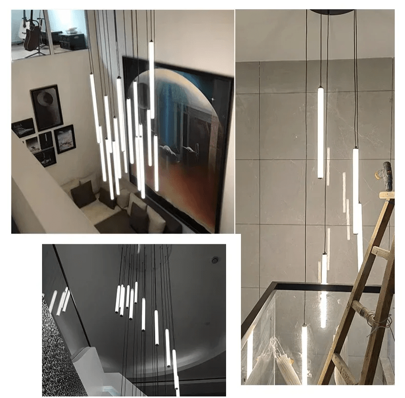 Spiral LED Staircase Pendant Light For High Ceilings, Modern Design