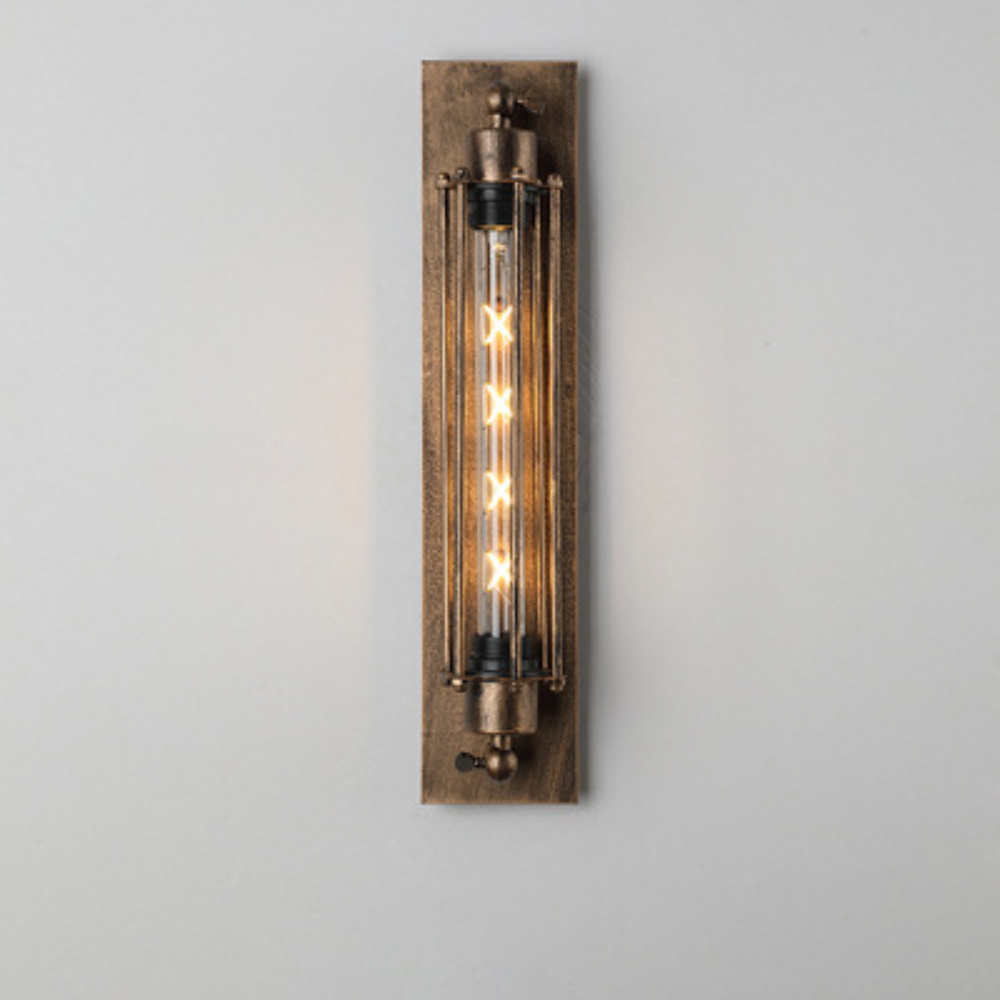 Vintage Industrial Cast Iron Wall Lamp With LED Black Silver Bronze Finish