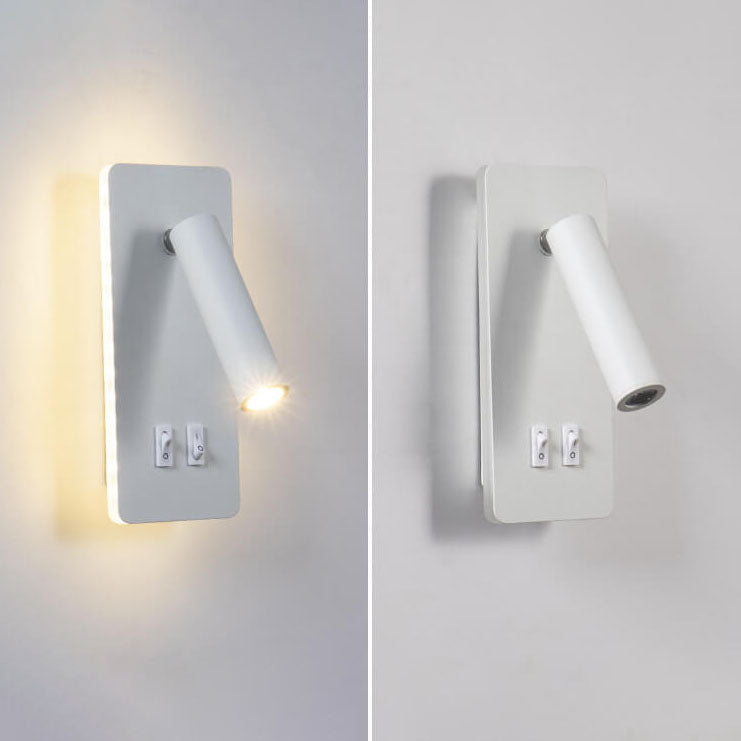 Justerbar LED-væglampe i jern, 15 W, sort eller hvid finish til stuen