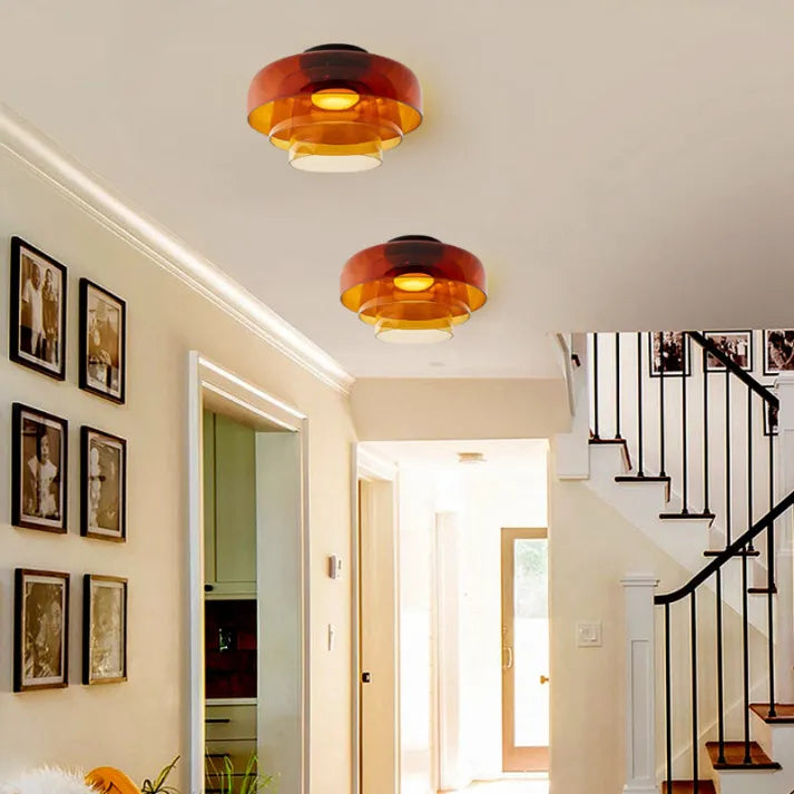 Lumenweave Nordic Style Ceiling Light With Handcrafted Glass Shade For Living Rooms And Dining Areas