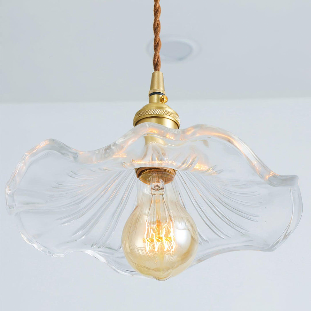 Lyra Hibiscus Glass Pendant Light With Gentle Glow For Living Rooms Or Bedrooms