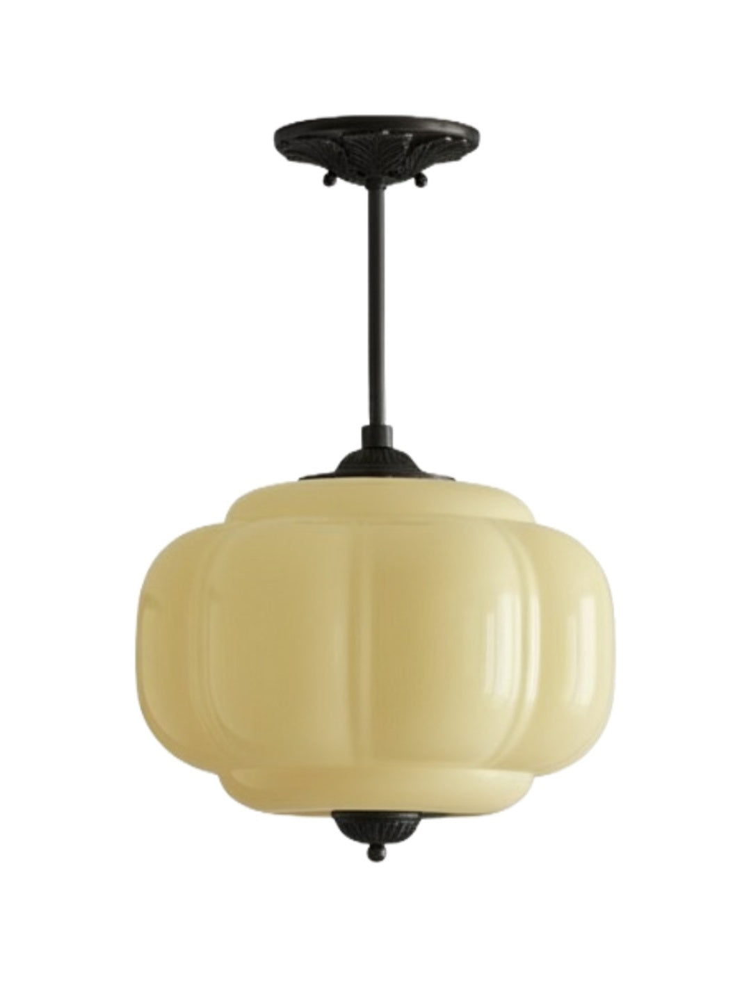 Vintage Milk Glass Ceiling Light With Fluted Rim White Pink Green Matte Glass Brass Black