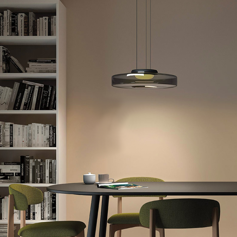 Zenor Amber Glass Layered Pendant Lamp For Dining Room And Living Room