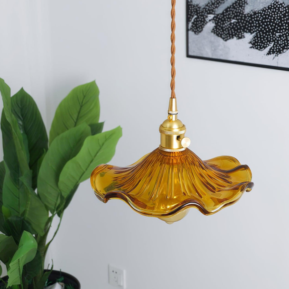 Lyra Hibiscus Glass Pendant Light With Gentle Glow For Living Rooms Or Bedrooms