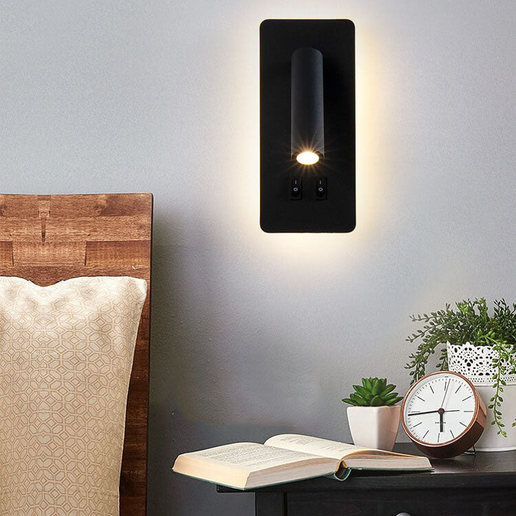 Justerbar LED-væglampe i jern, 15 W, sort eller hvid finish til stuen
