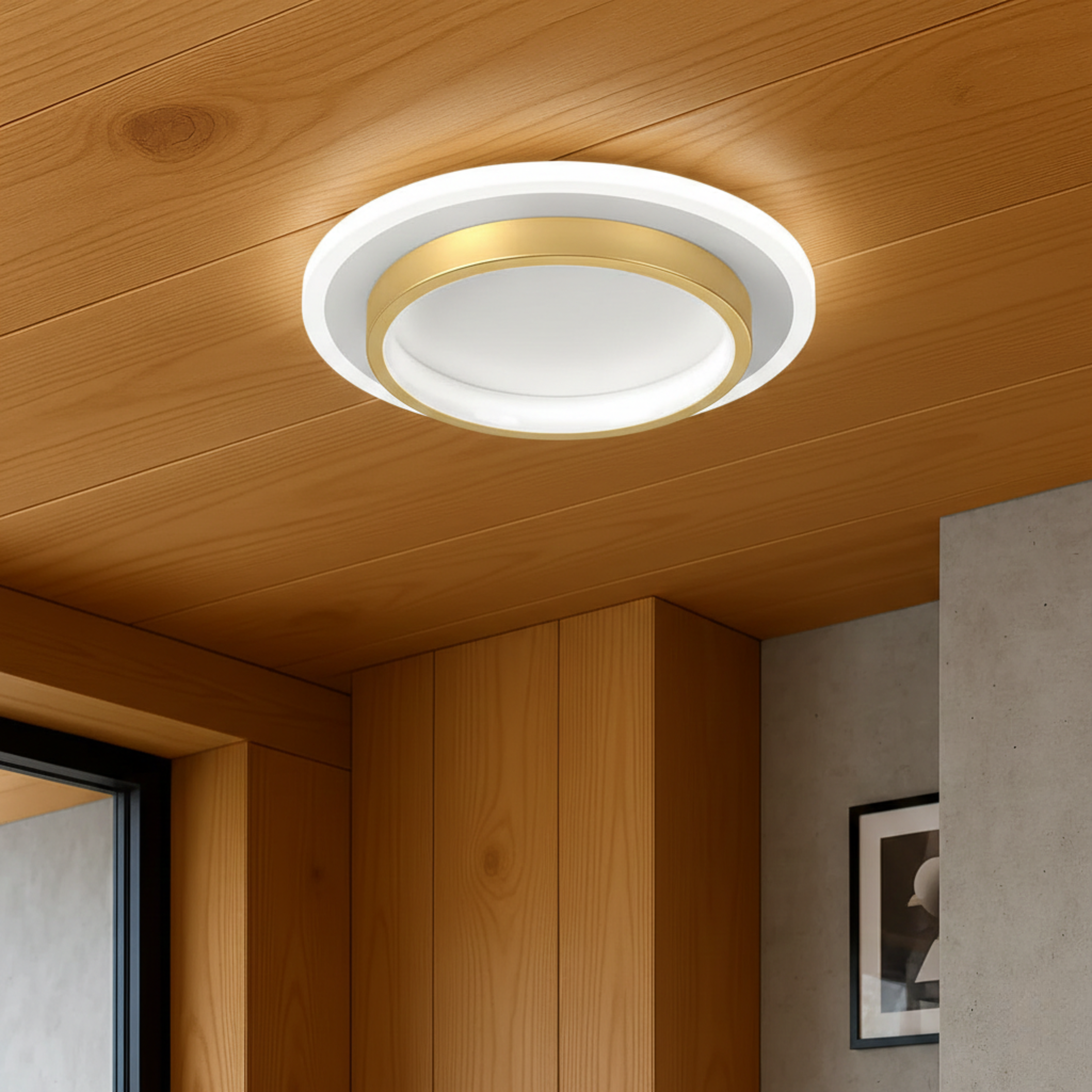 AureaLux Contemporary LED Ceiling Light With Sleek Flush Mount Fixture For Modern Interiors