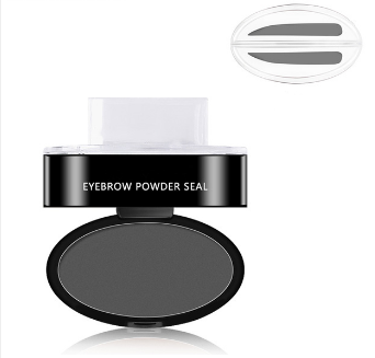 Eyebrow Stamp Kit With Powder, Waterproof, Natural Finish, 3 Shapes, 3 Colors