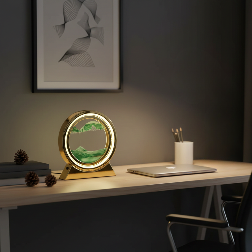 Kinetic Moving Sand Lamp For Tabletop Decor A Mesmerizing Relaxation Display That Eases Stress And Elevates Mood