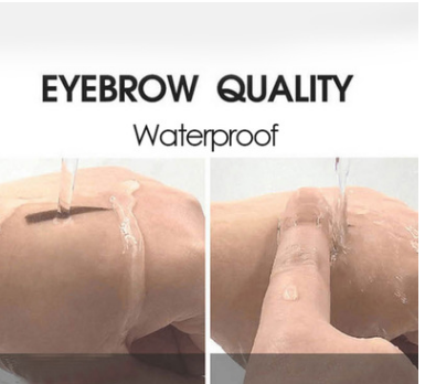 Eyebrow Stamp Kit With Powder, Waterproof, Natural Finish, 3 Shapes, 3 Colors
