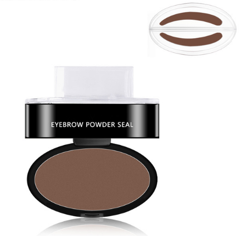 Eyebrow Stamp Kit With Powder, Waterproof, Natural Finish, 3 Shapes, 3 Colors