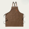 Canvas-Arbeitsschürze mit Kreuzträgern und mehreren Taschen Zorenza