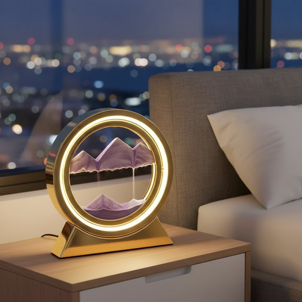 Kinetic Moving Sand Lamp For Tabletop Decor A Mesmerizing Relaxation Display That Eases Stress And Elevates Mood