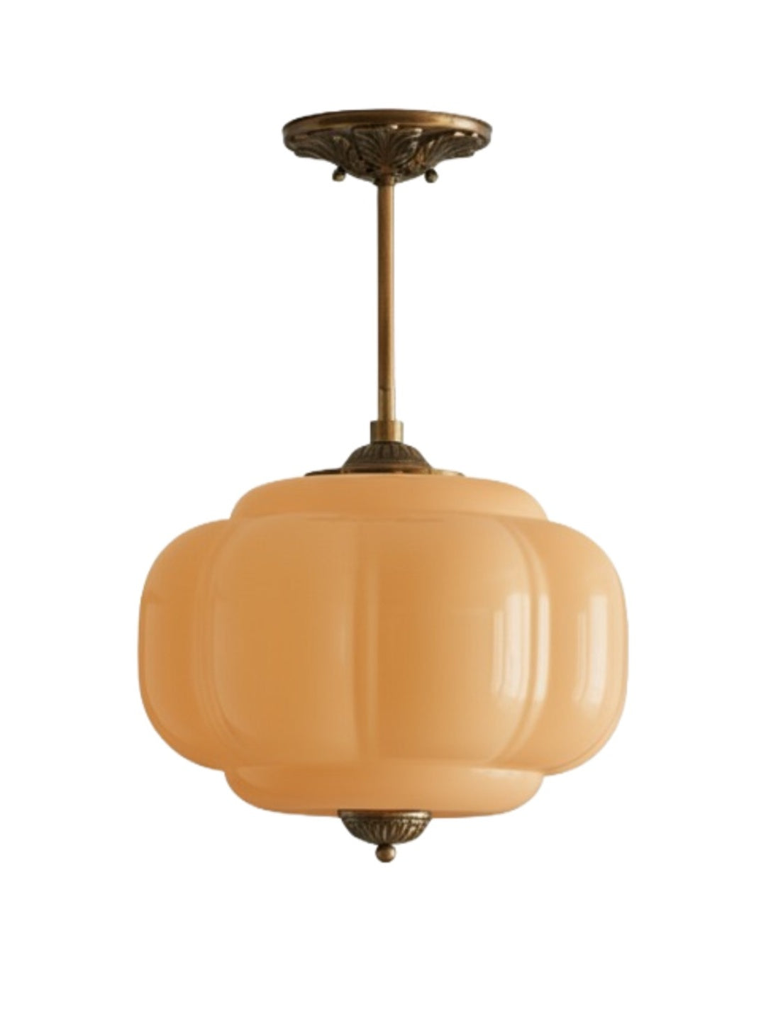 Vintage Milk Glass Ceiling Light With Fluted Rim White Pink Green Matte Glass Brass Black