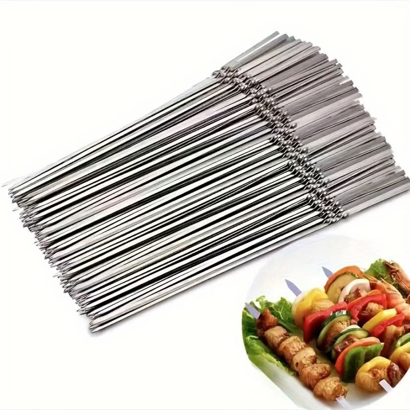 GRILLSPIKE Frigărui din oțel inoxidabil pentru grătar — set reutilizabil pentru gătit la grătar