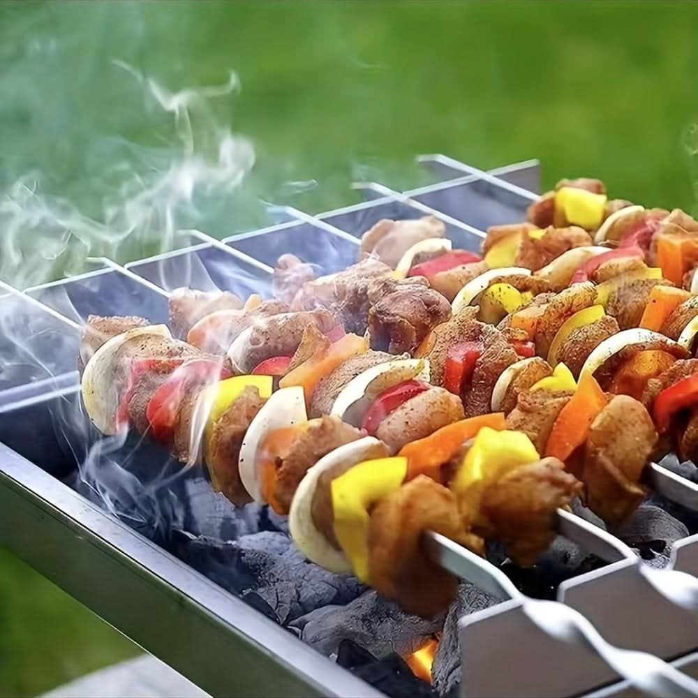 GRILLSPIKE Frigărui din oțel inoxidabil pentru grătar — set reutilizabil pentru gătit la grătar