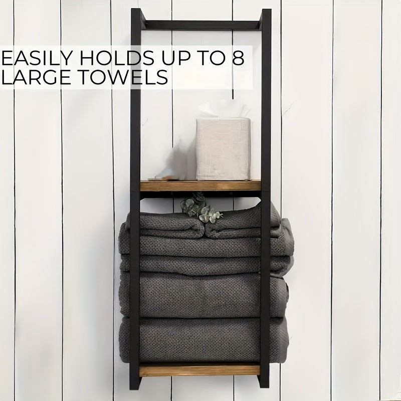 Stainless Steel Double Level Wall Towel Rack For Bathroom