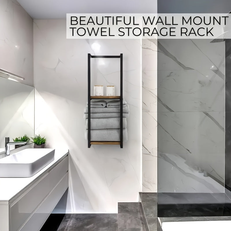 Stainless Steel Double Level Wall Towel Rack For Bathroom