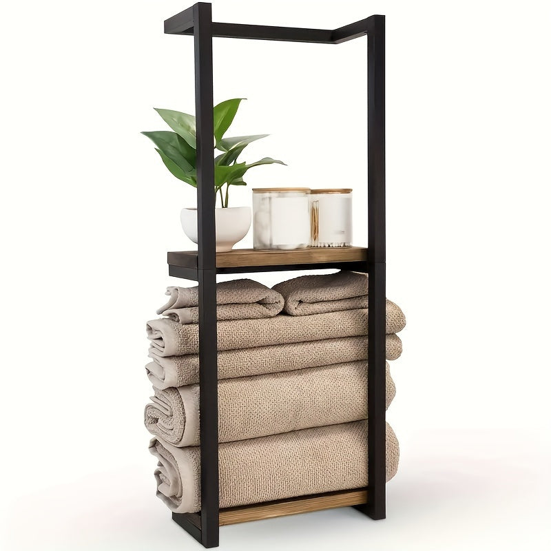 Stainless Steel Double Level Wall Towel Rack For Bathroom