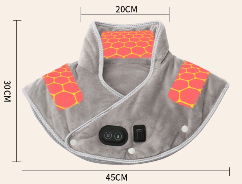 Soft Mink Fiber Heated Neck And Shoulder Wrap With Carbon Heating Element For Home Use