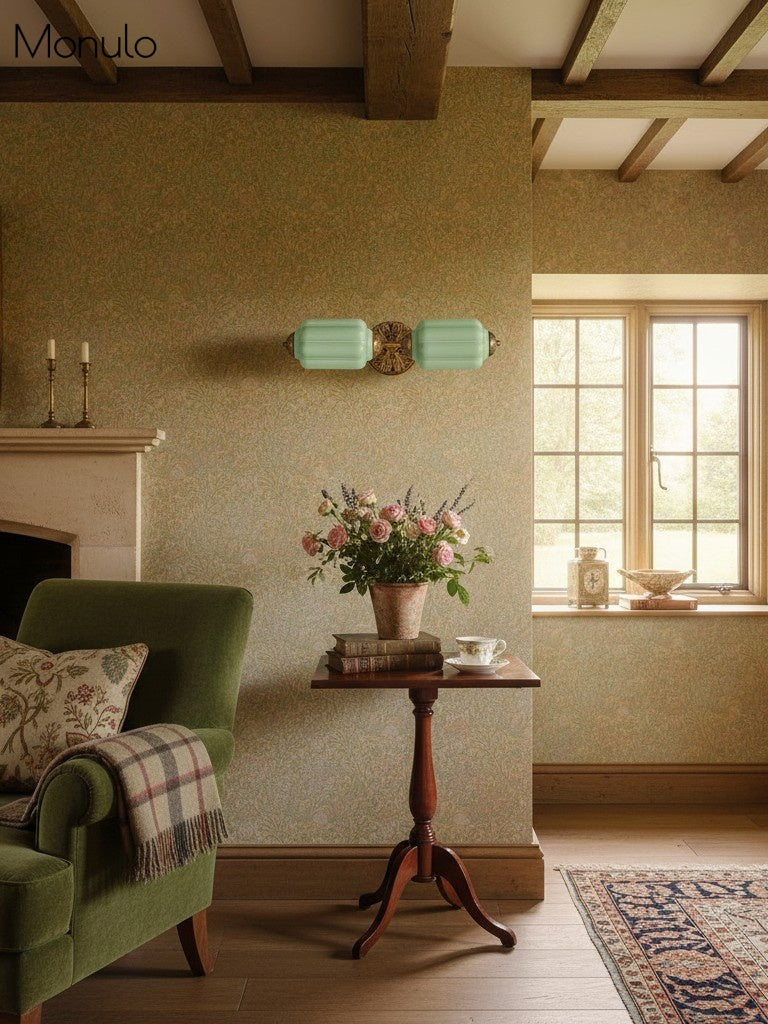 Eloise Vintage Glass Horizontal Wall Light For Living Room And Hallway