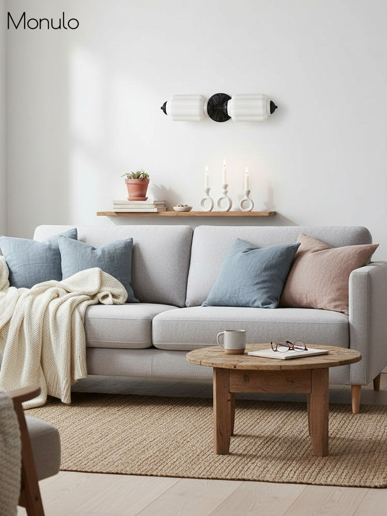 Eloise Vintage Glass Horizontal Wall Light For Living Room And Hallway
