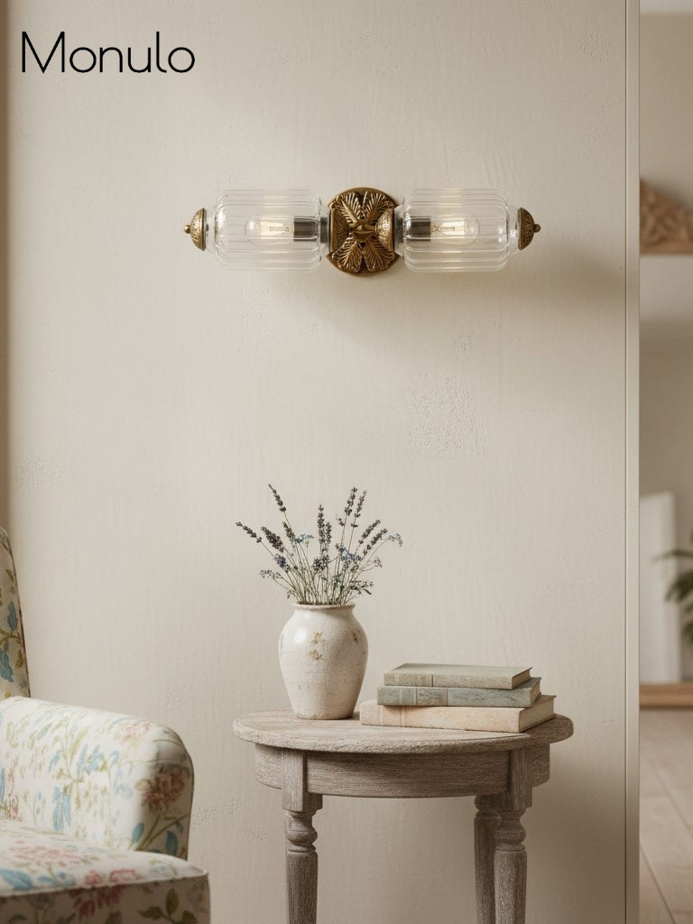 Eloise Vintage Glass Horizontal Wall Light For Living Room And Hallway