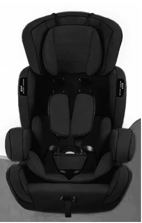 Adjustable Child Car Seat With Five-Point Harness In Black