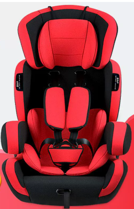 Adjustable Child Car Seat With Five-Point Harness In Black